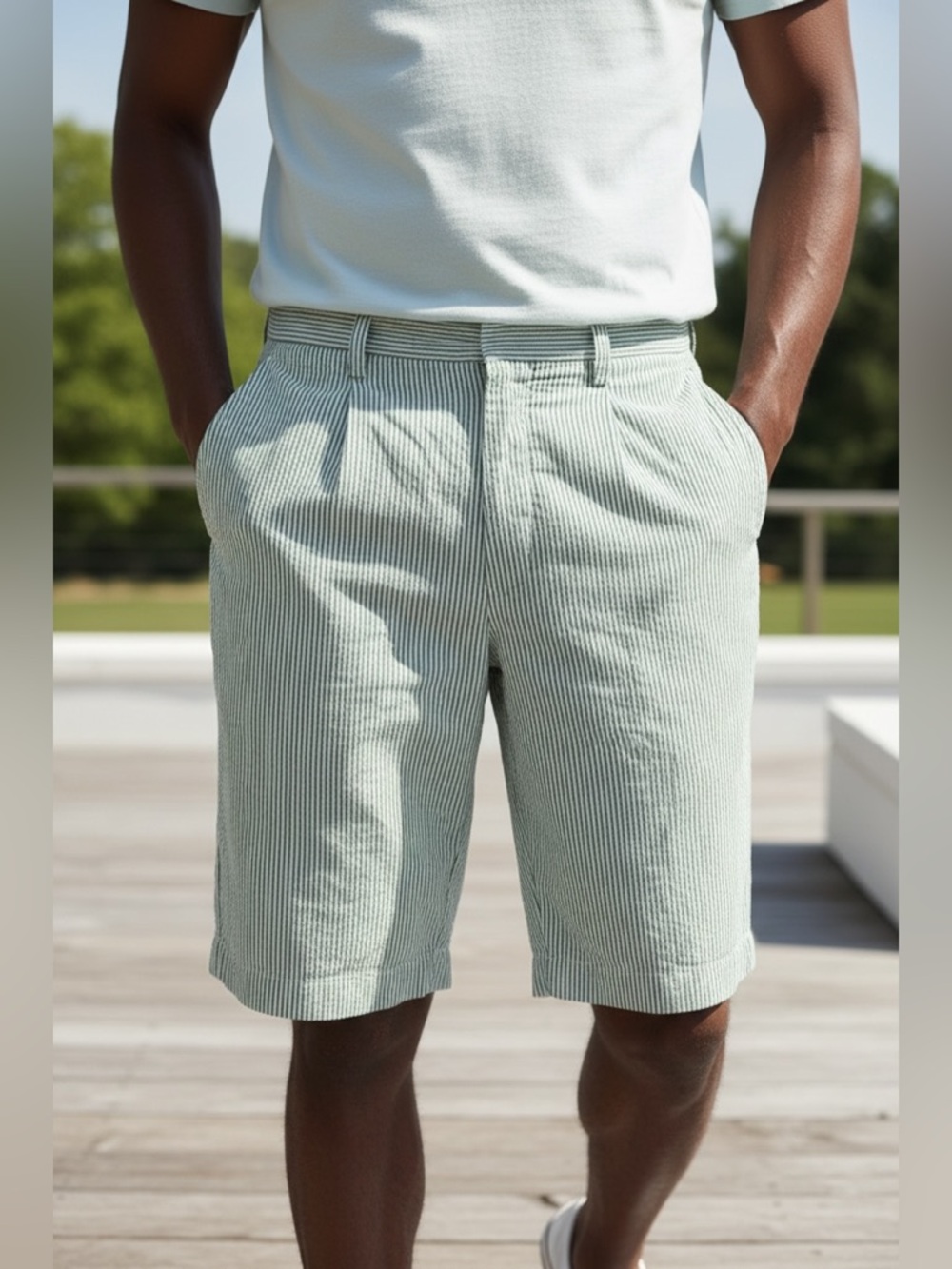 Polo by Ralph Lauren seersucker striped shorts (001)